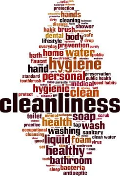 Cleanliness word cloud Stock Illustration