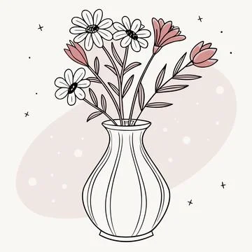 A cleanly designed flower vase Stock Illustration