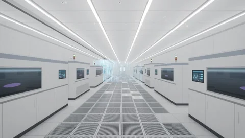 Cleanroom Laminar Airflow Visualized by Scanning Laser Sheet Seamless Loop 스톡 동영상 347526096