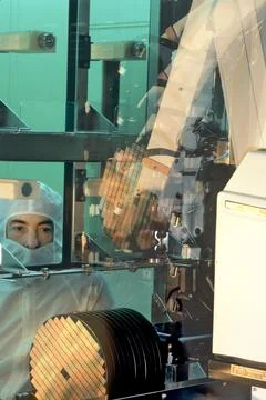 Cleanroom, semi-conductor Stock Photos