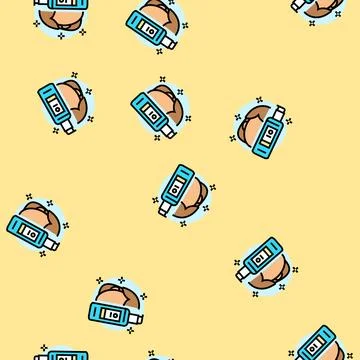 Cleanse face face cleanser intimate care vector seamless pattern Stock Illustration