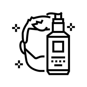 Cleanse face a gentle face wash line icon vector illustration Stock Illustration