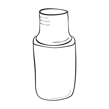 Cleanser bottle, simple vector hand draw doodle sketch Stock Illustration