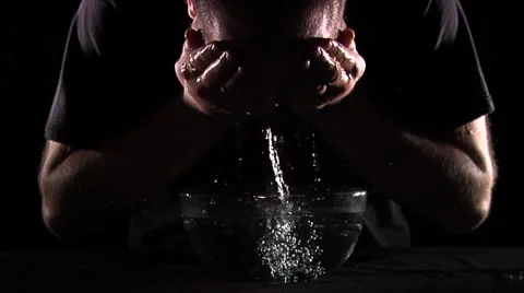 Cleansing his face. Stock Footage 50632587