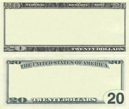 Clear 20 dollar banknote pattern Stock Illustration