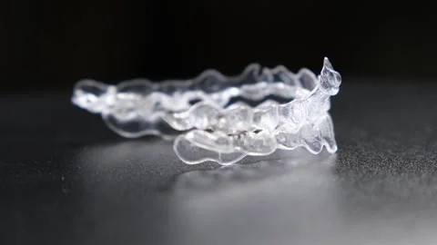 Clear aligners demonstration Clear aligners for teeth straightening Stock Footage 318362230