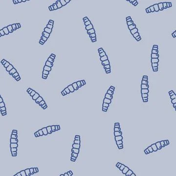 Clear aligners orthodontist line vector seamless pattern Stock Illustration