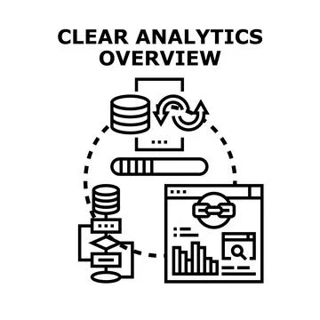 Clear analytics overview vector icon illustrating data processing Stock Illustration