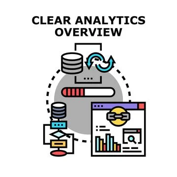 Clear analytics overview vector icon illustrating data processing Stock Illustration