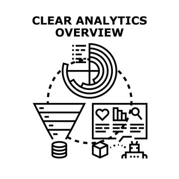 Clear analytics overview visualizing data processing management Illustrazione stock