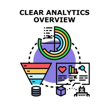Clear analytics overview visualizing data processing management Stock Illustration