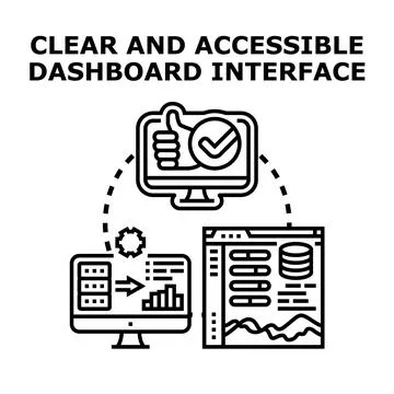 Clear and accessible dashboard interface design concept イラスト素材