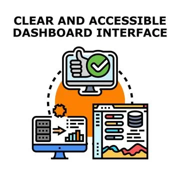 Clear and accessible dashboard interface design concept 스톡 일러스트