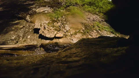 The clear and cold mountain brook. Stock Footage 96426110