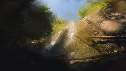 The clear and cold mountain brook. Stock Footage 96426385