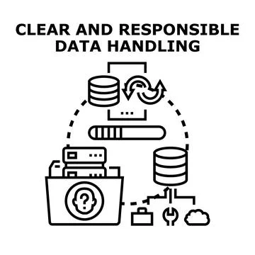 Clear and responsible data handling processing system Illustrazione stock