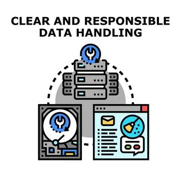 Clear and responsible data handling concept illustration Stock Illustration