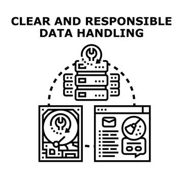 Clear and responsible data handling concept illustration Stock Illustration
