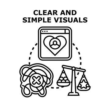 Clear and simple visuals improving user experience Stock Illustration