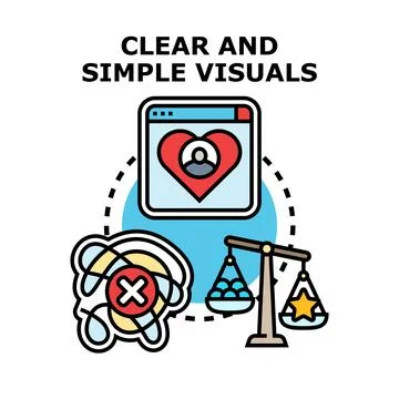 Clear and simple visuals improving user experience Stock Illustration