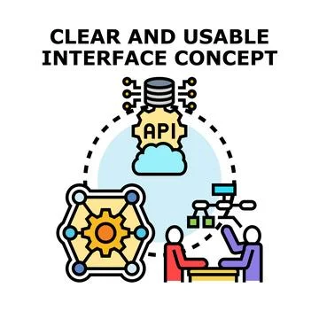 Clear and usable interface concept for software development Stock Illustration