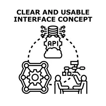 Clear and usable interface concept for software development Ilustração Stock