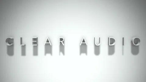 Clear Audio 3D title animation with shadows on a white background Stock Footage 296588501