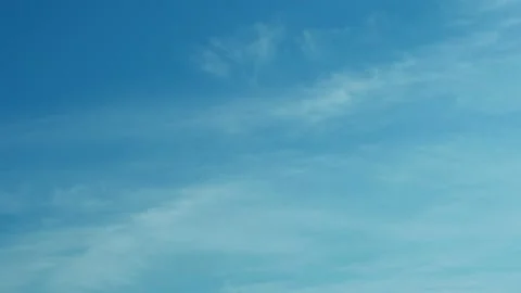 Clear Azure Sky Cirrus Clouds on Sunny Day, 4K Timelapse Slow Motion, Pure Blue  Stock Footage 202000238