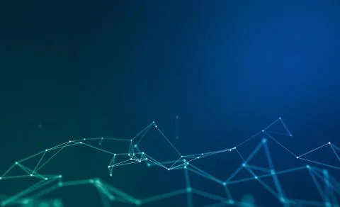 Clear background abstract geometric plexus background the wave blue and green Stock Illustration