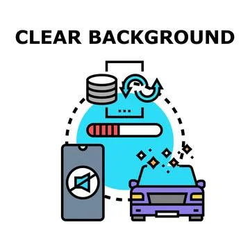 Clear background concept for smart car services Stock Illustration