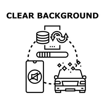 Clear background concept for smart car services Stock Illustration
