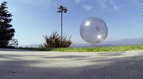 Clear Ball Bouncing - Slow Motion (48 Frames Per Second) Stock Footage 38053609