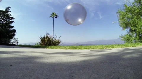Clear Ball Bouncing - Slow Motion (120 Frames Per Second) Stock Footage 38053618