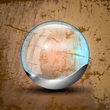 Clear ball with gray bottom Stock Illustration