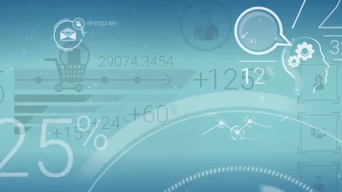 Clear Blue Corporate Background With Abstract Elements Of Infographics 스톡 동영상 71481688