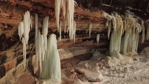 Clear blue icefalls Stock Footage 86660633