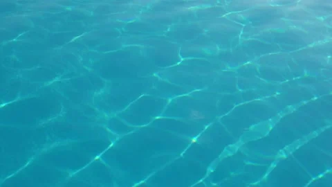 Clear Blue Pool Sea Ocean Water Surface in Sunlight, No One. Water Texture, Wave Stock Footage 200813421