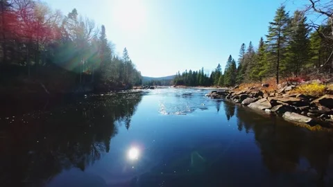 Clear Blue River Flow Stock Footage 320323197