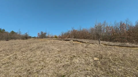 Clear blue sky above calm lake surface. Mount Rtanj Area, Serbia Видео 331294414