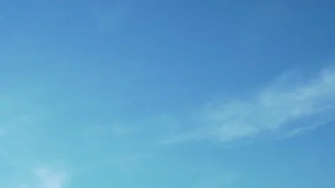 Clear Blue Sky and Light Feathery White Clouds 4K, TimeLapse. The Christian Conc Stock Footage 155432665