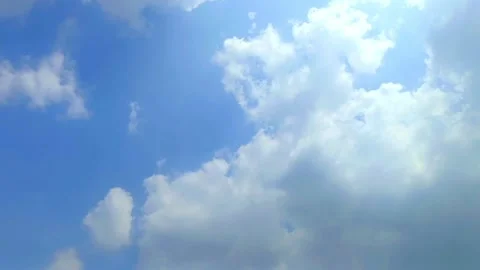 Clear blue sky and white clouds Stock Footage 256683292