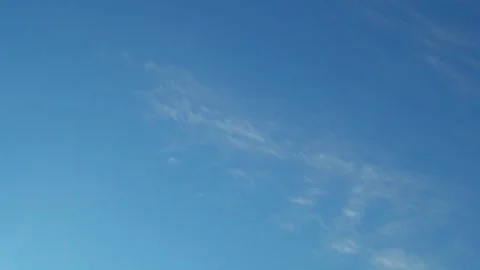 Clear Blue Sky, Azone Layer, Cirrus Light White Clouds on a Sunny Day in Good Cl Stock Footage 178519377