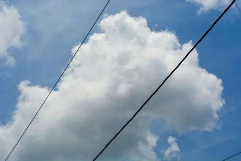 Clear Blue Sky Background With Scattered Clouds Stock Photos