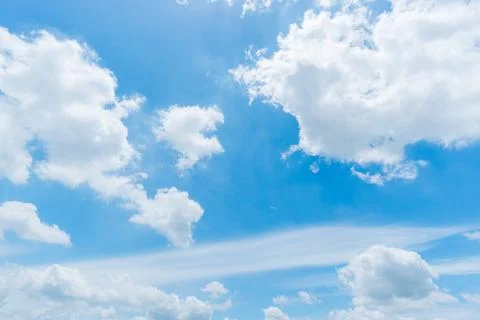 Clear blue sky background,clouds with background. Stock Photos