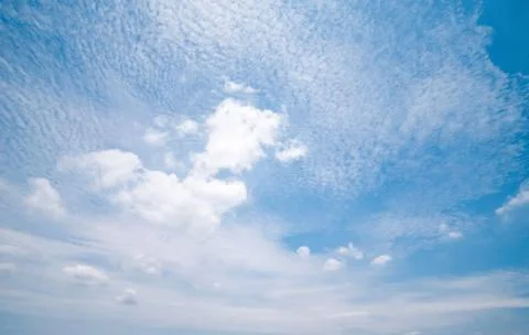 Clear blue sky background,clouds with background. Stock Photos