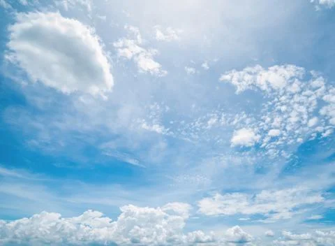 Clear blue sky background,clouds with background. Stock Photos
