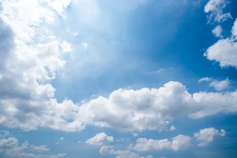 Clear blue sky background,clouds with background. Stock Photos