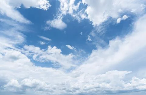 Clear blue sky background,clouds with background. Stock Photos