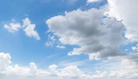 Clear blue sky background,clouds with background. Stock Photos