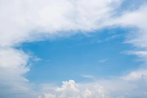 Clear blue sky background,clouds with background. Stock Photos